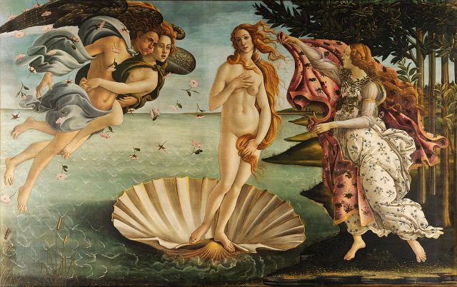 Venus emerging from the sea. Sandro Botticelli